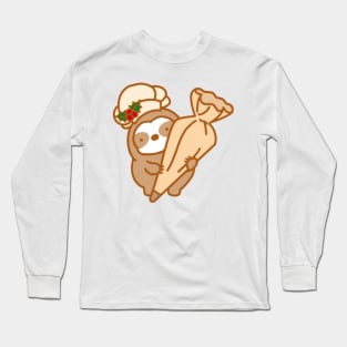 Cute Baker Sloth Long Sleeve T-Shirt